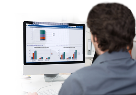 Quest management information dashboard displayed on a desktop screen